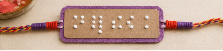 Braille-Inspired Name Rakhi