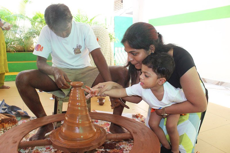 Parents Diya Making