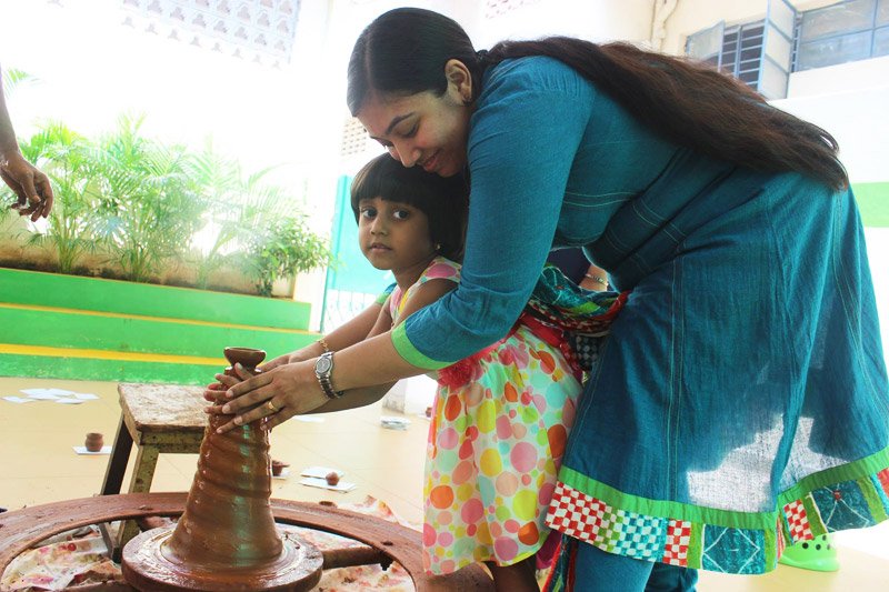 Parents Diya Making