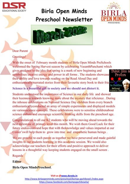 Newsletter March 2022