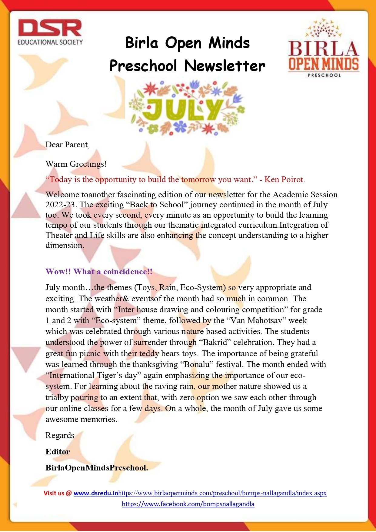 Newsletter July 2022